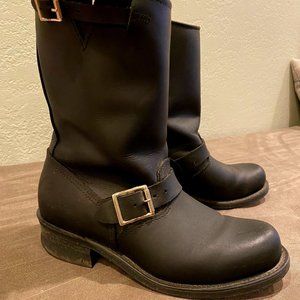 FRYE 12R Engineer Moto Boots - Black, size 8M